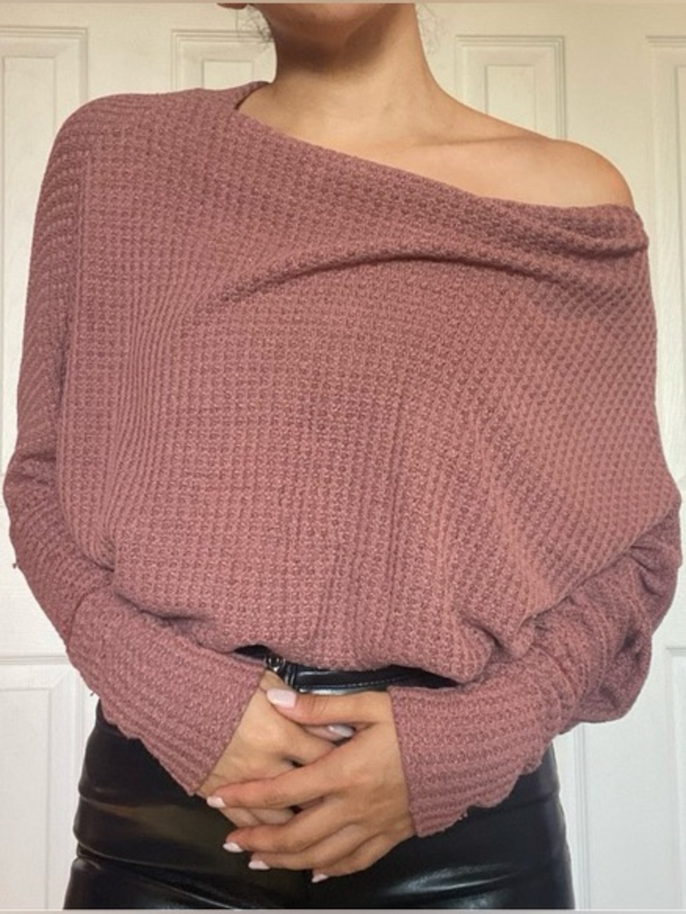 Free People Mercury Waffle Weave Long-Sleeve Sweater